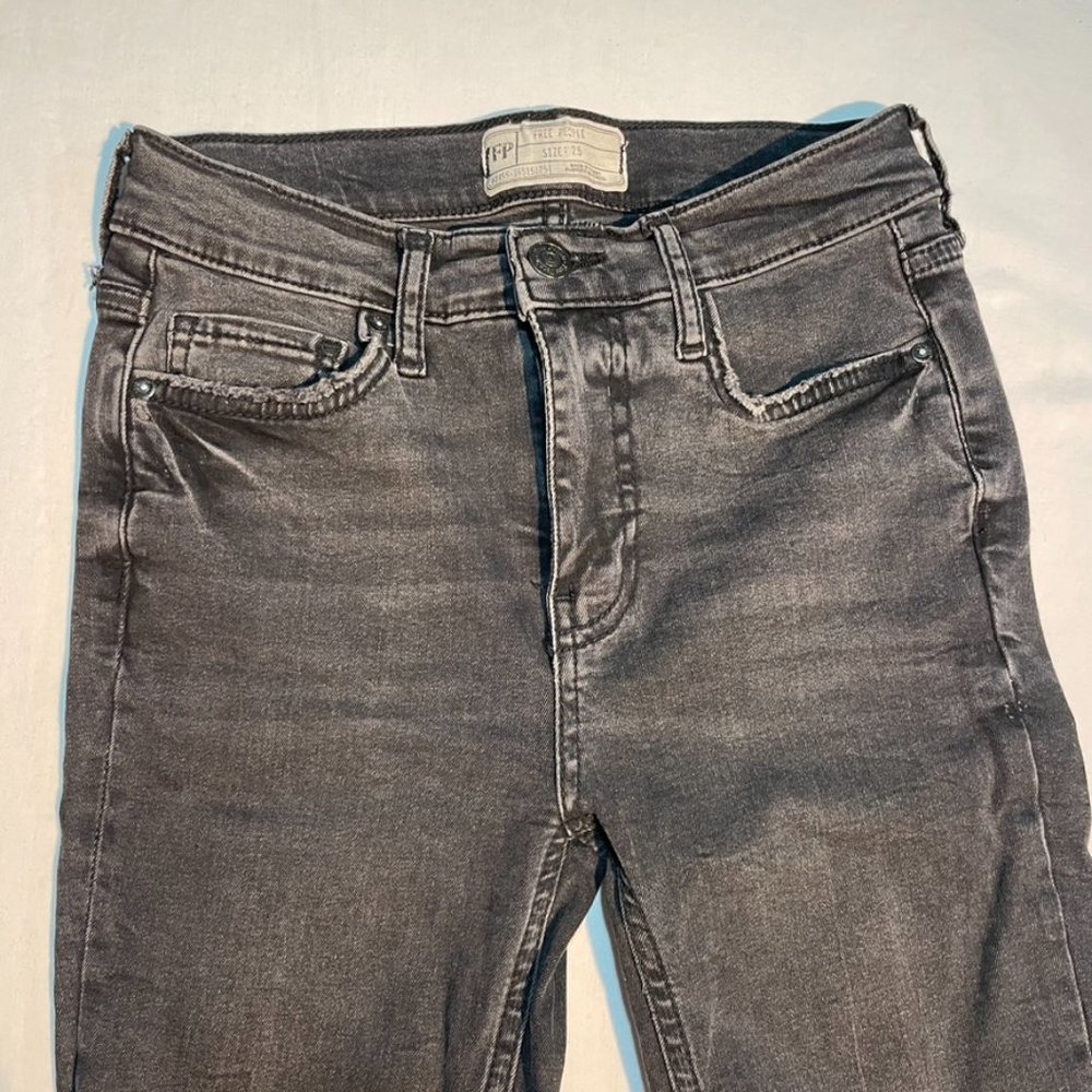 Free People Busted Knee Skinny Jeans in Faded Black - Picture 7 of 11